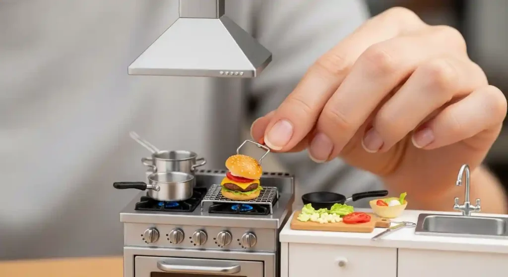 Tiny Food Cooking with Miniature Kitchens